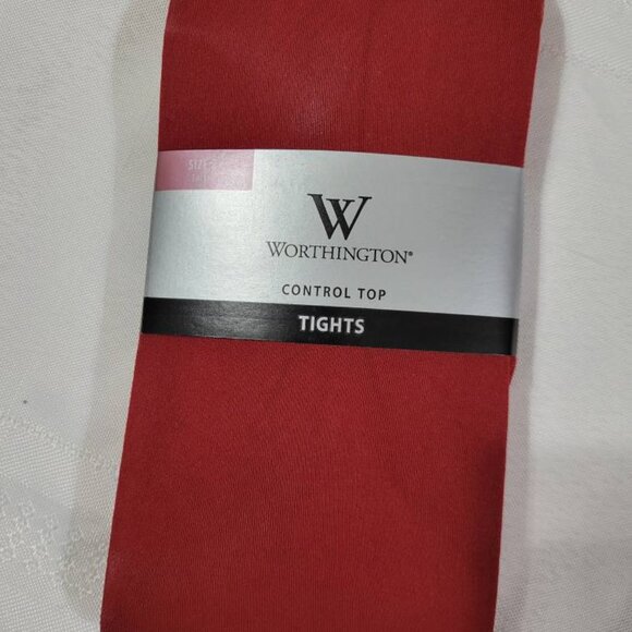 Worthington size 2 Control Top Classic Red Nylon/Elastane Tights NWT - Picture 2 of 2